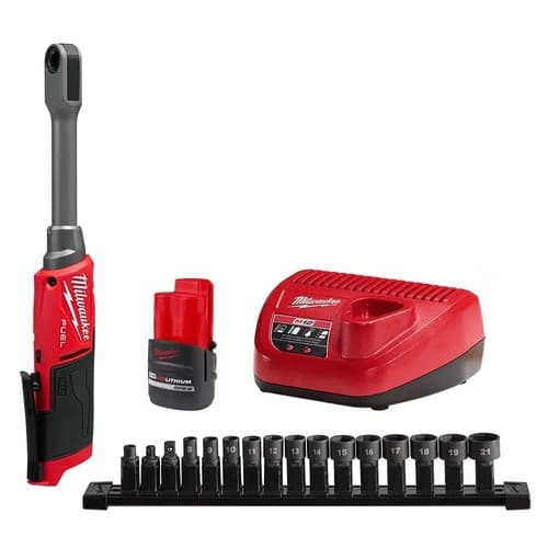 Milwaukee M12 FUEL 12V Brushless Cordless 1/4-3/8 Extended Reach Ratchet Kit