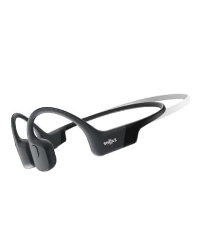 SHOKZ OpenRun Mini with USB-C Charging-Bone Conduction Headphones, Open-Ear Bluetooth Wireless Sport Headphones for Running & Workout, Sweat Resistant, Long 8H Playtime, Mic, with Hair Band - Black