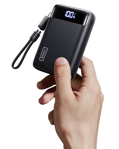 INIU Smallest 20000mAh Power Bank, 22.5W PD Fast Charging Portable Charger with Detachable Cable, Flight-Safe Battery Pack with LED Display for Travel Xiaomi iPhone Samsung Google, Mini Size, Black