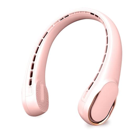 ASNUG Portable Neck Fan, Neck Fans for Women, 4000 mAh Rechargeable Personal Fan,360° Hands Free Bladeless Fan, 3 Speeds Adjustable, Faster Cooling, Super Quiet, Suitable for Home, Office, Travel