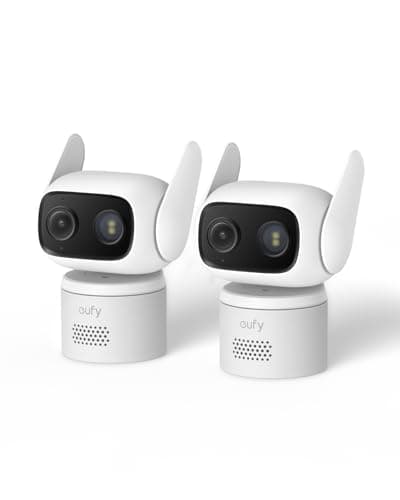 eufy Security Indoor/Outdoor Camera C31(2-Pack), IP66, Spotlight-Free Color Night Vision, 360° Coverage Pan &Tilt, AutoTracking, AI Human/Vehicle/Pet/Cry Detection, 24/7 Recording, No Subscription