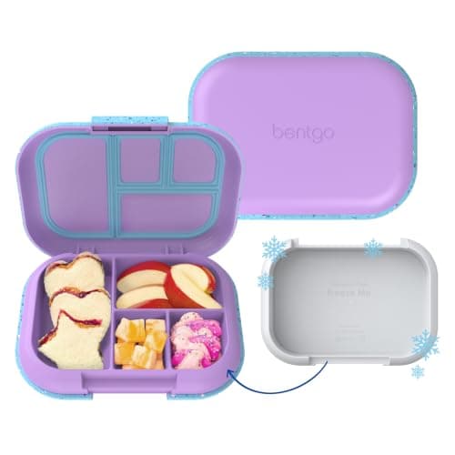 Bentgo Chill Kids Leakproof Lunch Box - 4-Compartment Bento Box with Built-In Ice Pack, 3.3 Cup Capacity, BPA-Free, Microwave & Dishwasher Safe Tray, Ages 3–7 (Vivid Orchid)
