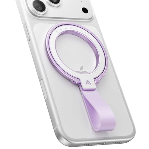 andobil [2026 Unrivaled Stability] Magnetic Phone Grip Holder for MagSafe Ring Stand Holder Kickstand Compatible with MagSafe Accessories for iPhone 17 Air 16 Pro Max Plus 15 14 13 12&Android, Purple