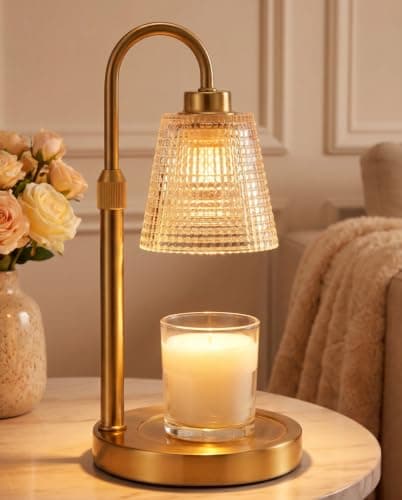 Innqoo Gold Candle Warmer Lamp with Timer, Dimmable Candle Warmer for Jar Candles, Height Adjustable Wax Melts Warmer, Birthday Gifts for Women Mom, House Warming Gifts New Home Decor