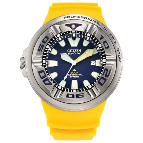 CITIZEN Men's Promaster Dive Eco-Drive Watch, 3-Hand Date, Polyurethane Strap, ISO Certified, Anti-Reflective Curved Crystal, Screw-Back Case and Crown