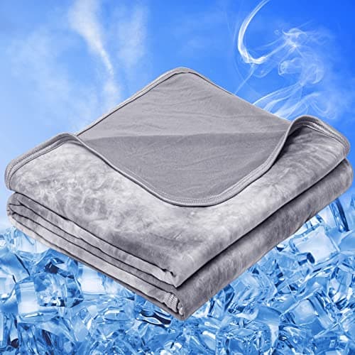 inhand Cooling Blanket Queen Size (90"x90"), Cooling Blankets for Hot Sleepers, Absorbs Heat to Keep Adults Cool for Summer Nights Sweats, Thin Cold Lightweight Blanket for Couch Bed, Gray