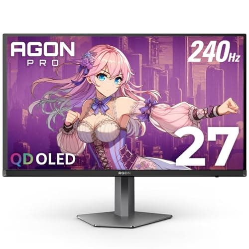 AOC Agon PRO 27" QD-OLED Gaming Monitor, QHD 2560x1440, 240Hz, 0.03ms GtG, HDR400 True Black, Adaptive Sync, Height Adjustable, DisplayPort, HDMI, USB, Built-in Speakers, AG276QZD2