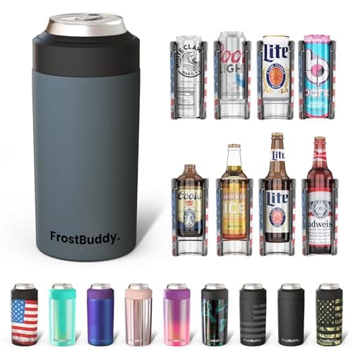 Frost Buddy Universal Can Cooler - Fits 12 & 16 oz (Charcoal)