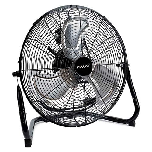 NewAir 18” High Velocity Floor Fan | Industrial Grade with 3,000 CFM Airflow, 3 Speeds and Heavy-Duty Metal Blades | Fan for Bedroom Garage, Gym & Home Use