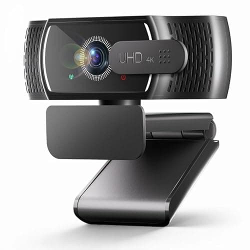 4K Webcam for PC & Mac, Tiny USB Streaming Camera with PDAF Autofocus, Dual Omnidirectional Noise-Canceling Microphones, Auto Low-Light Correction, Works with Zoom, Teams, Google Meet & Twitch