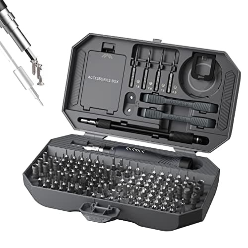 JAKEMY 164 in 1 Precision Screwdriver Set, Laptop Screwdriver Kit, Professional Computer Screwdriver Repair Tools with T5 T6 Torx Screwdriver Bit for MacBook, iPhone, PC, RC, PS5, Watch, Xbox, DIY