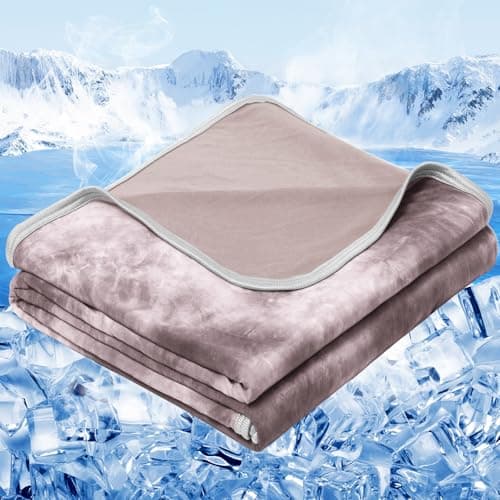 inhand Cooling Throw Blanket (50"x60"), Cooling Blankets for Hot Sleepers, Absorbs Heat to Keep Adults Cool for Summer Nights Sweats, Thin Cold Lightweight Blanket for Couch Bed, Coffee